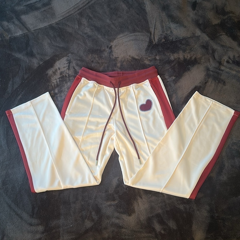 The Pleasing Loves You Trackpants - Red And White - Size Small Or Medium — image 4 of 8
